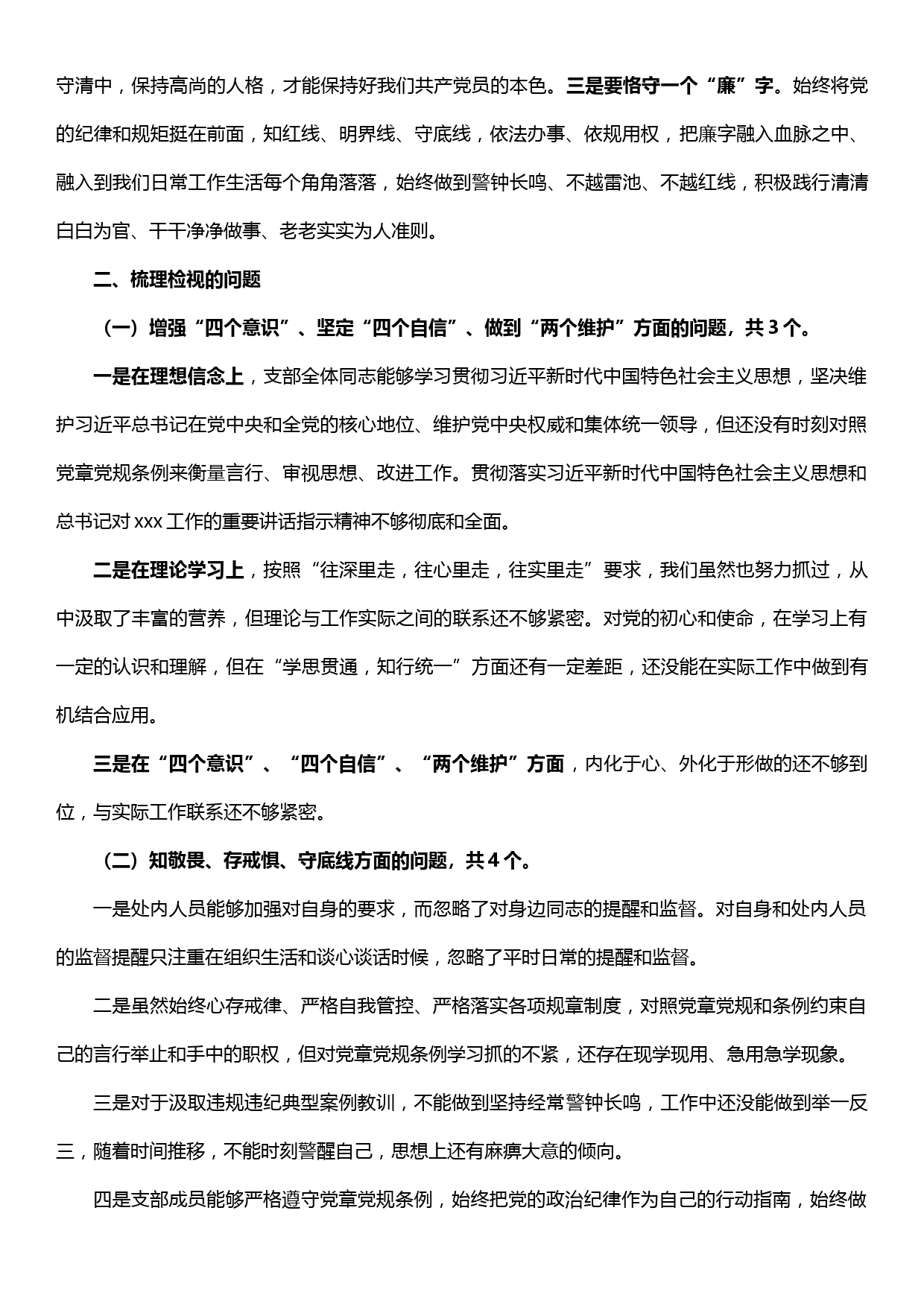 省局xxx处党支部主题教育专题组织生活会汇报_第3页