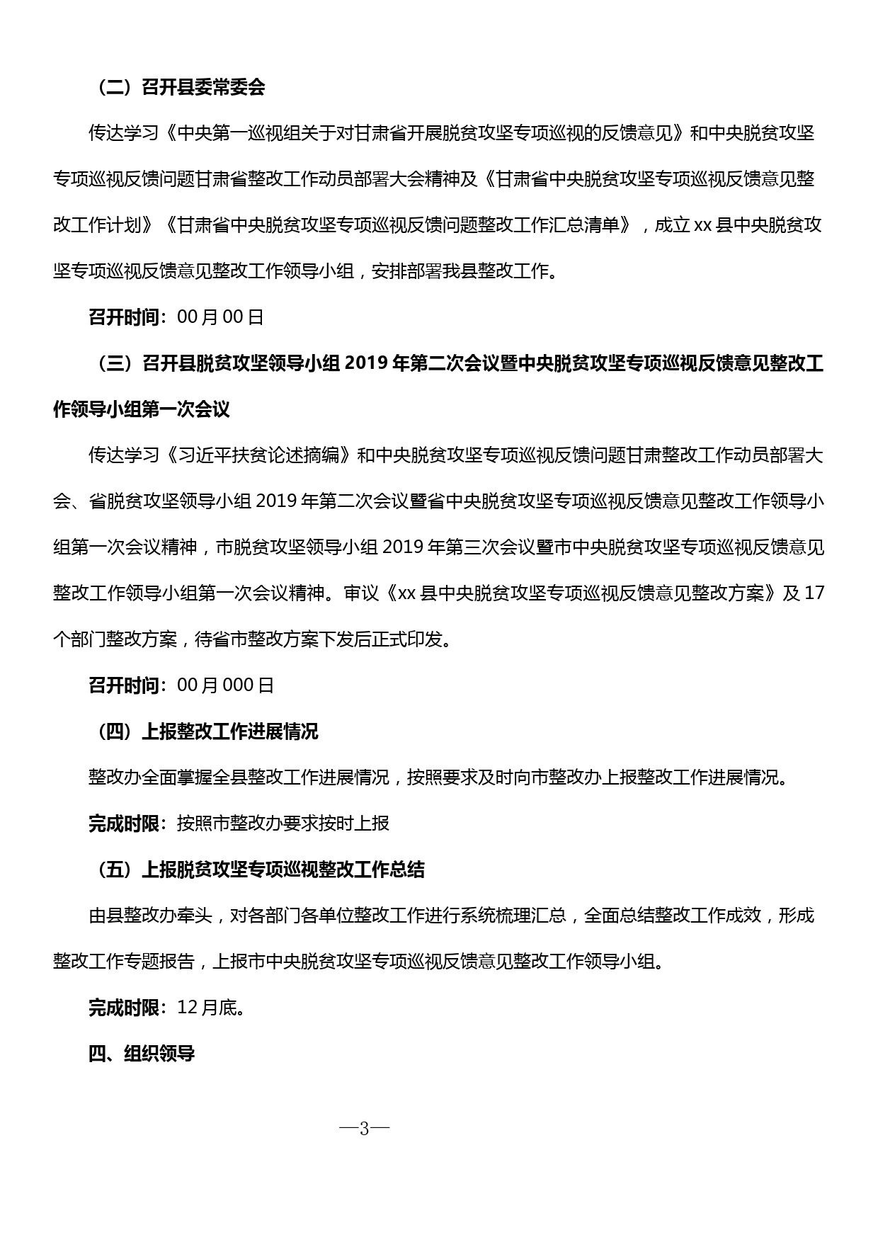 中央脱贫攻坚专项巡视反馈问题整改工作计划_第3页