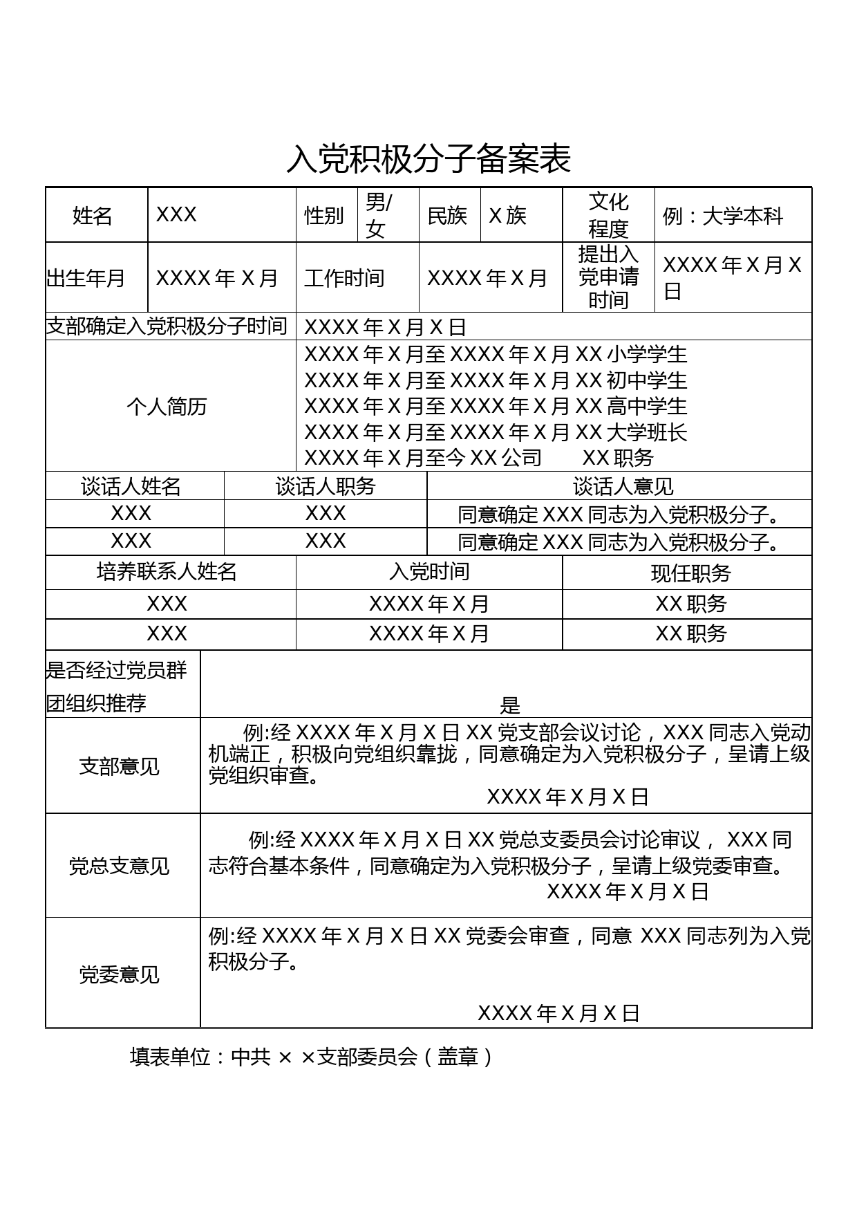 2.入党积极分子备案表_第1页