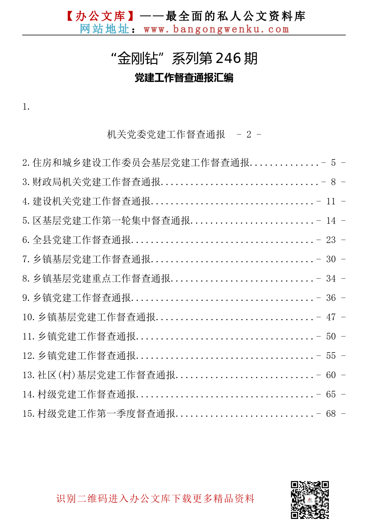 【金刚钻系列】246期—党建工作督查通报汇编（15篇3.6万字）_第2页