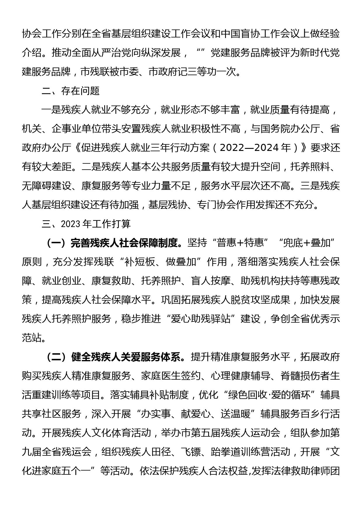 市残联2022年工作总结和2023年工作计划_第2页