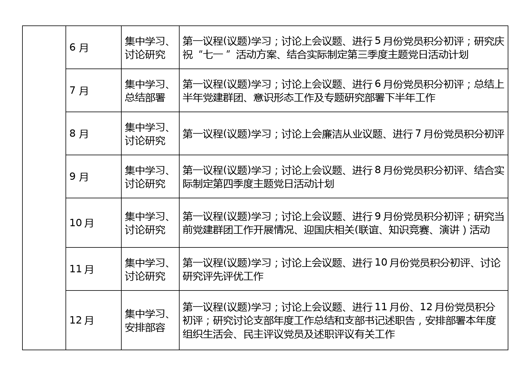 2023年“三会一课”计划表_第2页