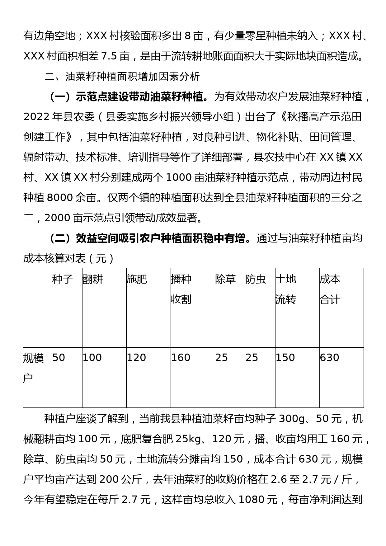 XX县油菜籽种植情况调研报告_第2页