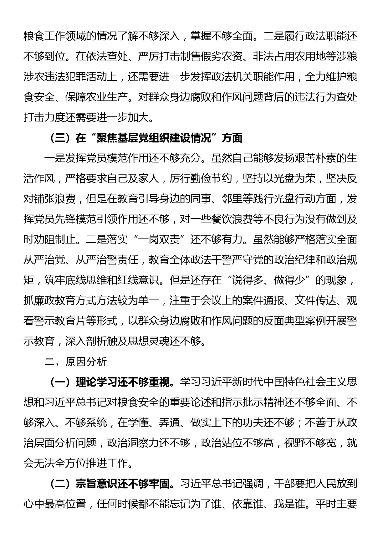 巡察整改专题民主生活会对照检查材料_第2页