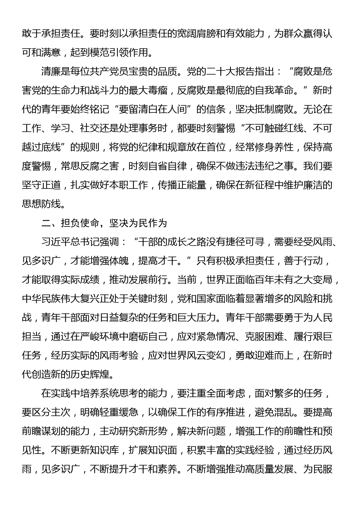 党课：青年应践行使命担当，实干无悔_第2页