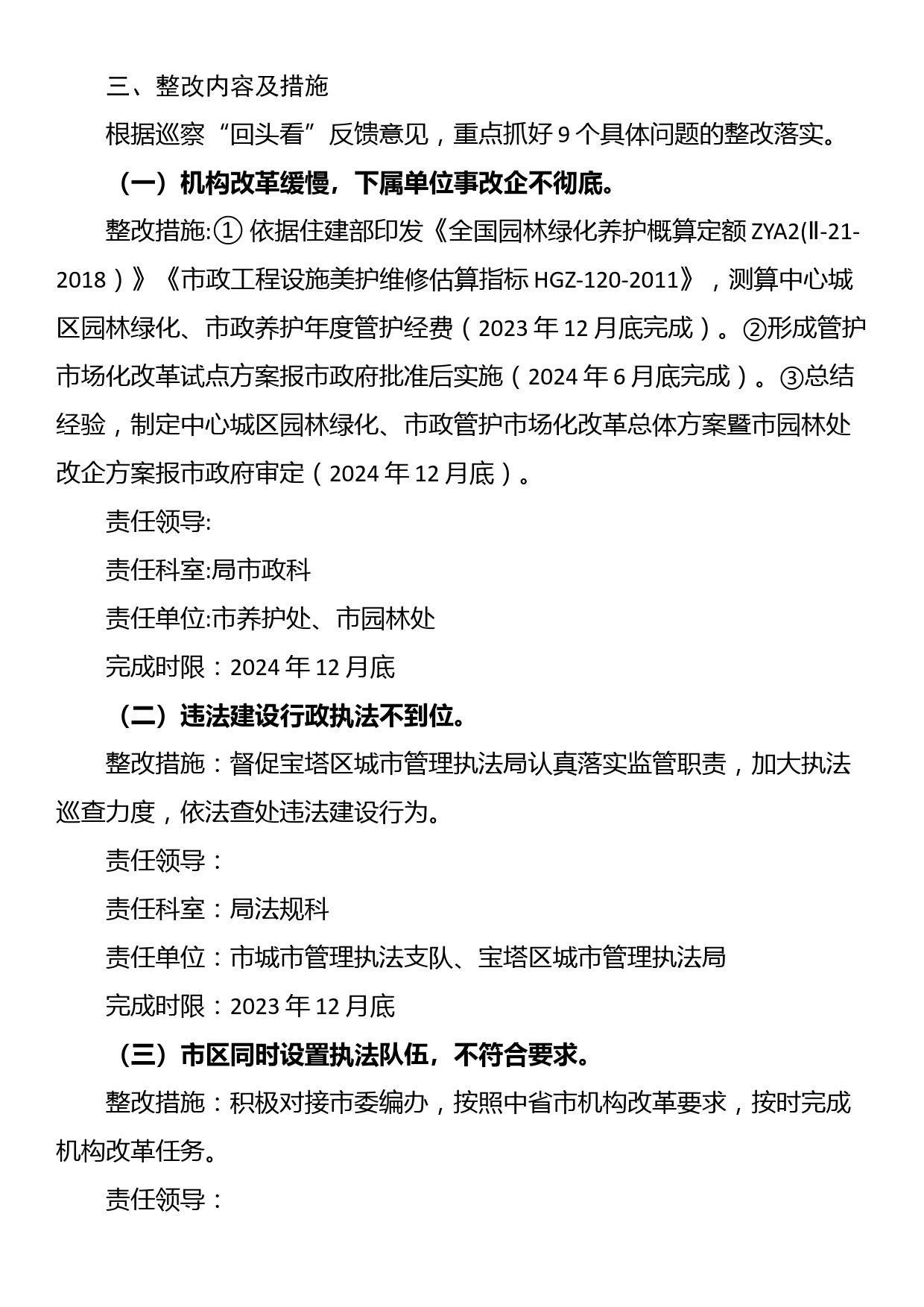 城市管理执法局党组关于落实市委第八巡察组巡察“回头看”反馈意见的整改工作方案_第2页