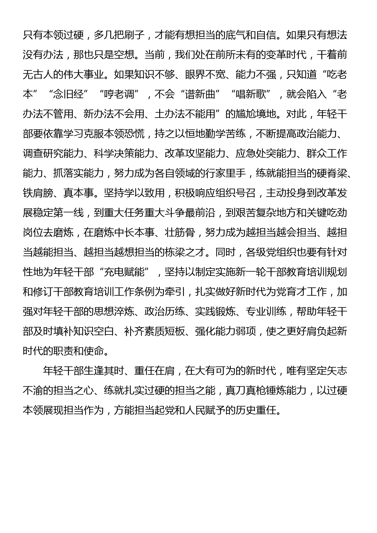 “实干担当”主题研讨发言材料：年轻干部既要有担当之心又要有担当之能_第2页