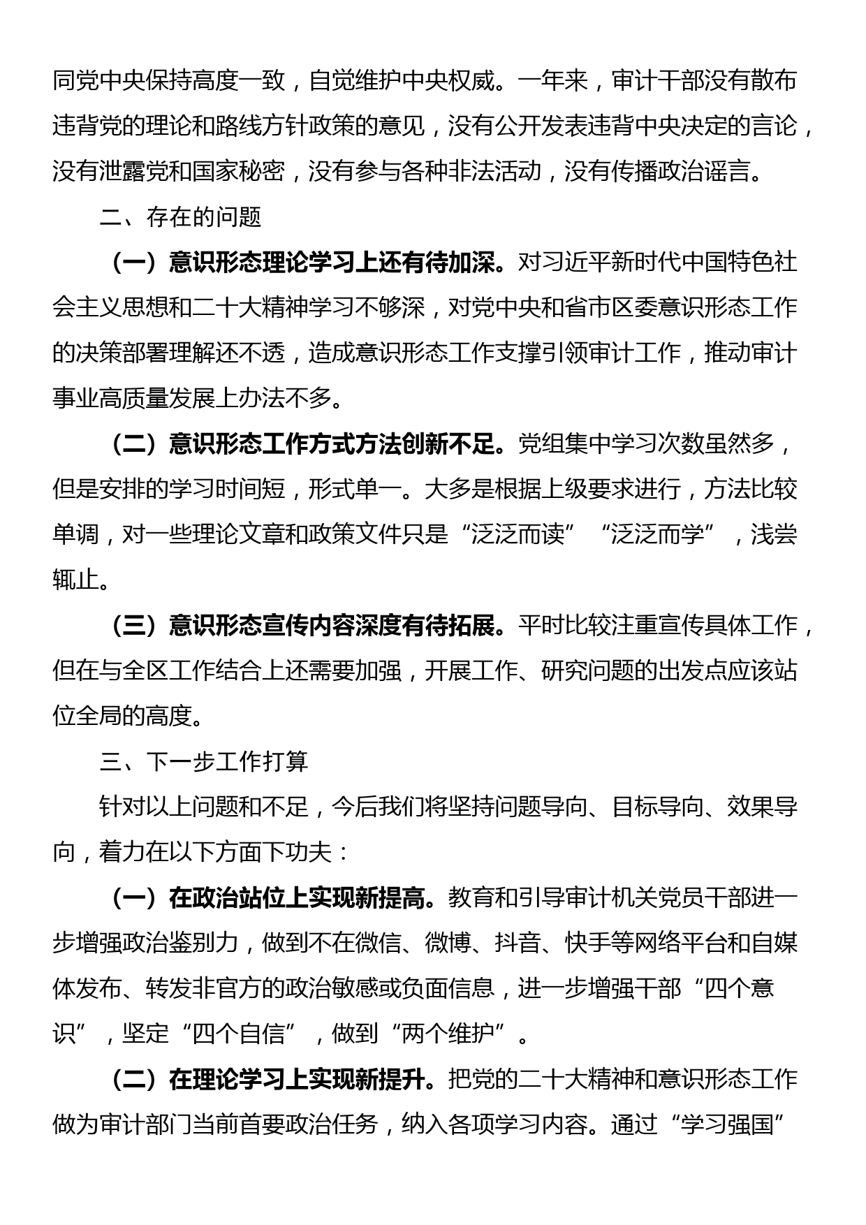 区审计局2023年意识形态工作总结_第3页