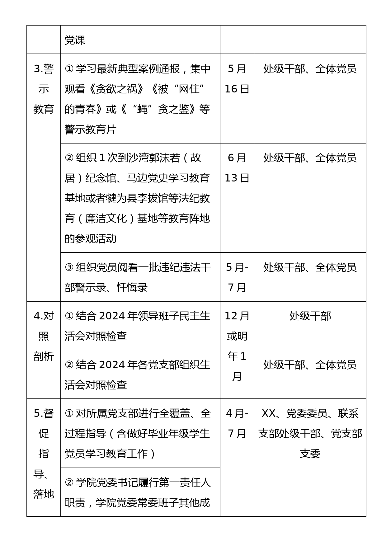 党纪学习教育实施方案计划表_第3页