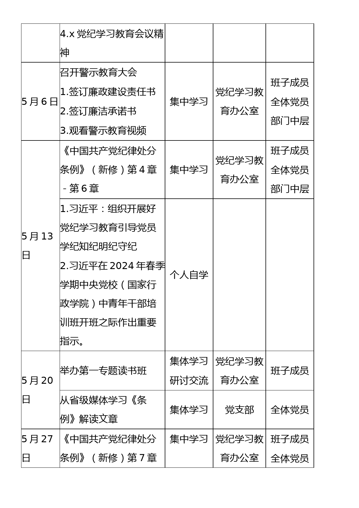 党纪学习教育工作计划安排表_第2页