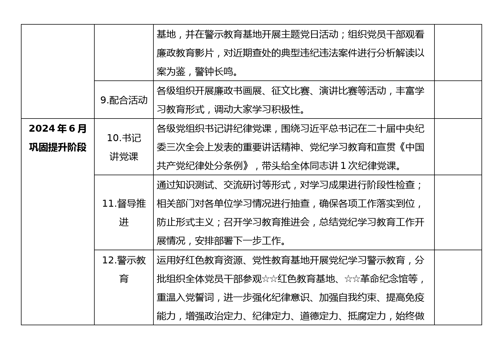 2024年开展党纪学习教育计划表（参考）_第3页