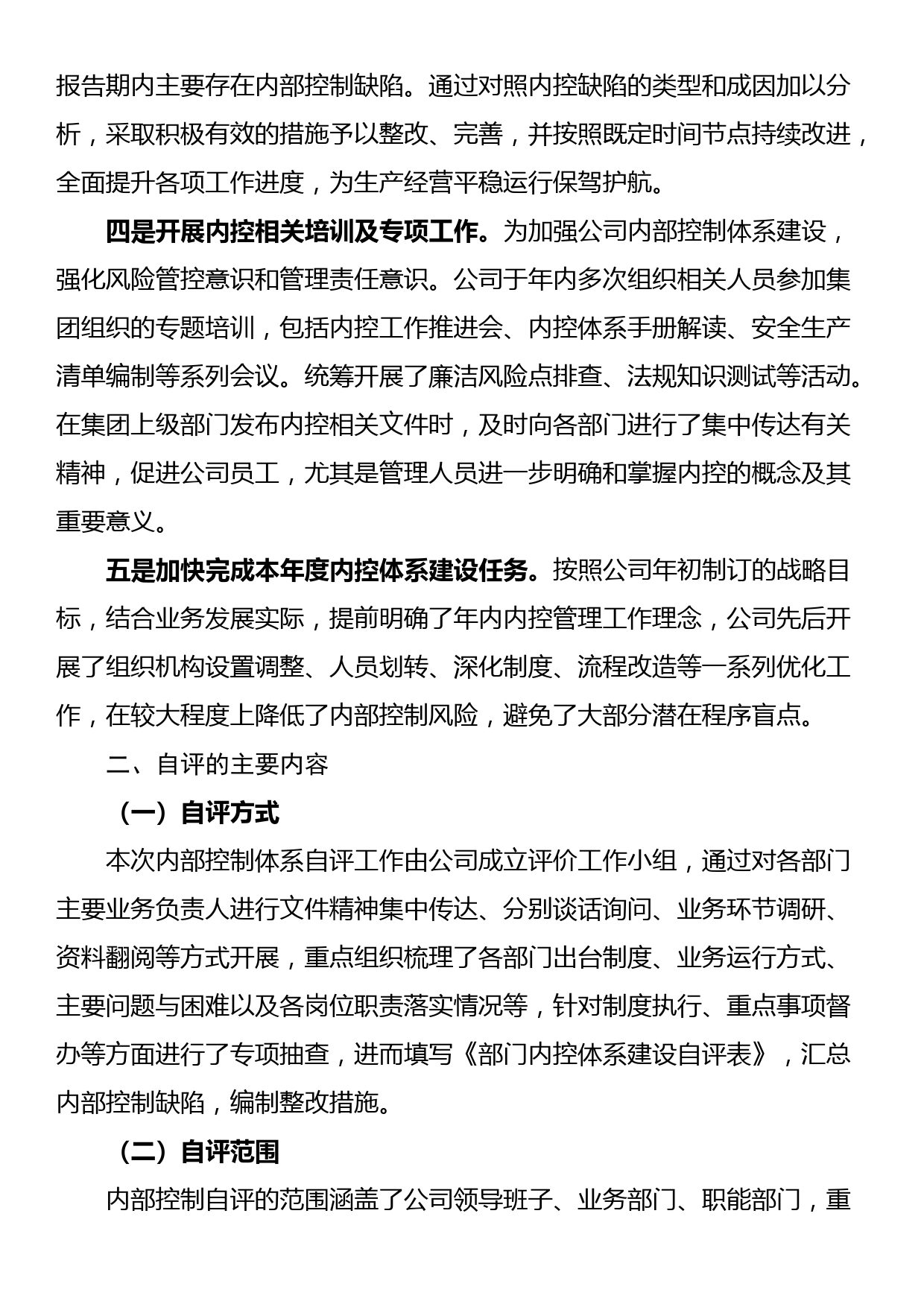 公司年度内部控制体系建设自评报告_第2页