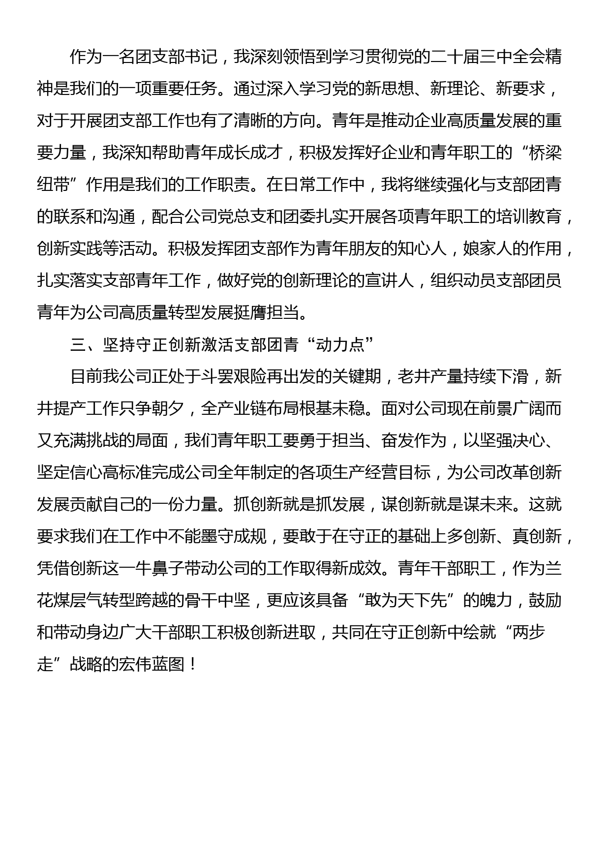 某公司团支部书记学习党的二十届三中全会感悟_第2页