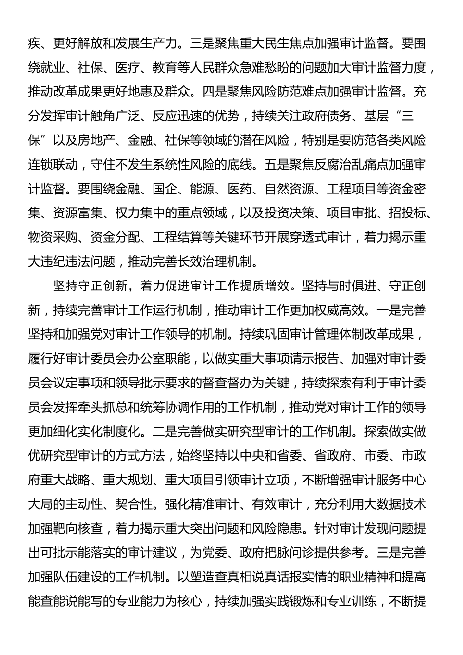 审计局长学习党的二十届三中全会精神心得体会发言_第2页