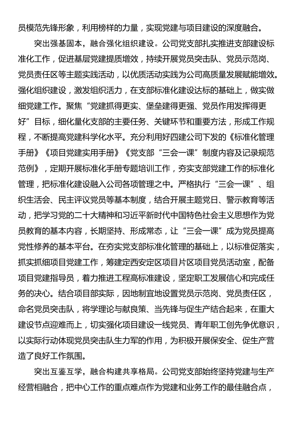 在国有企业党支部标准化建设推进会上的汇报发言_第2页