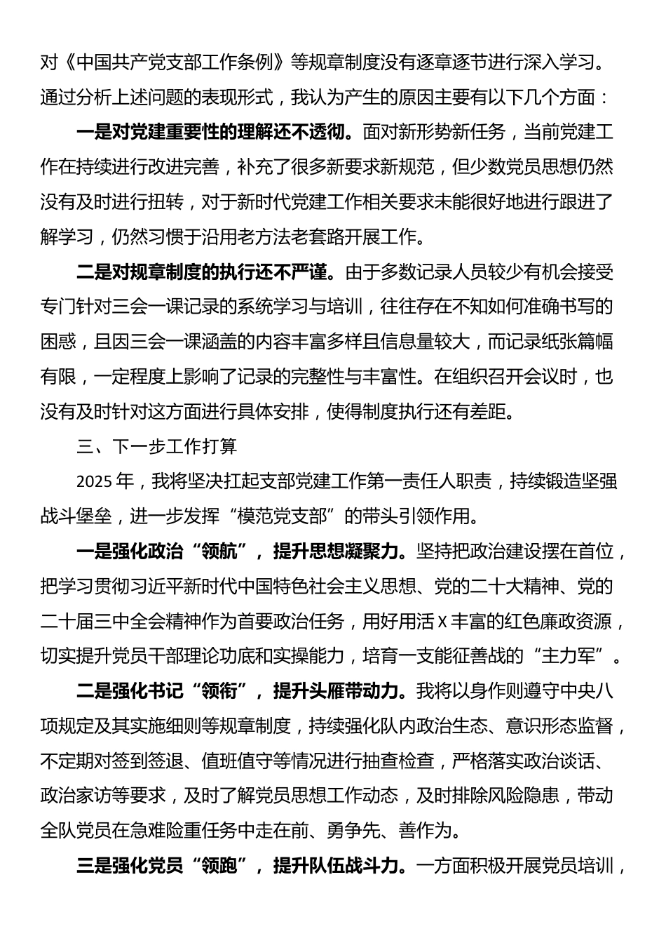 党支部书记2024年度基层党建工作述职报告_第3页