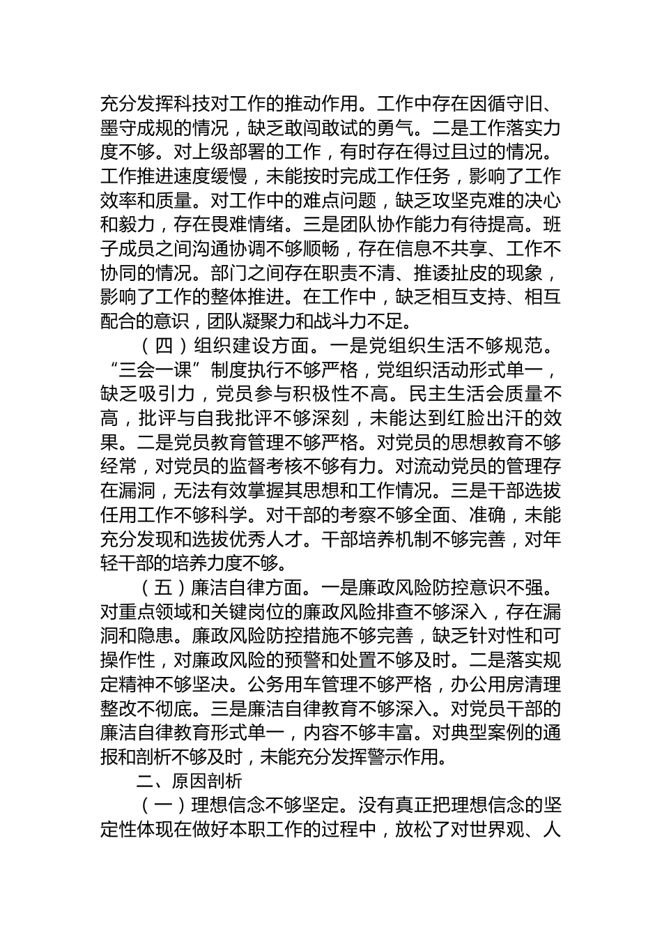 2024年巡视整改民主生活会班子对照检查材料.docx_第2页