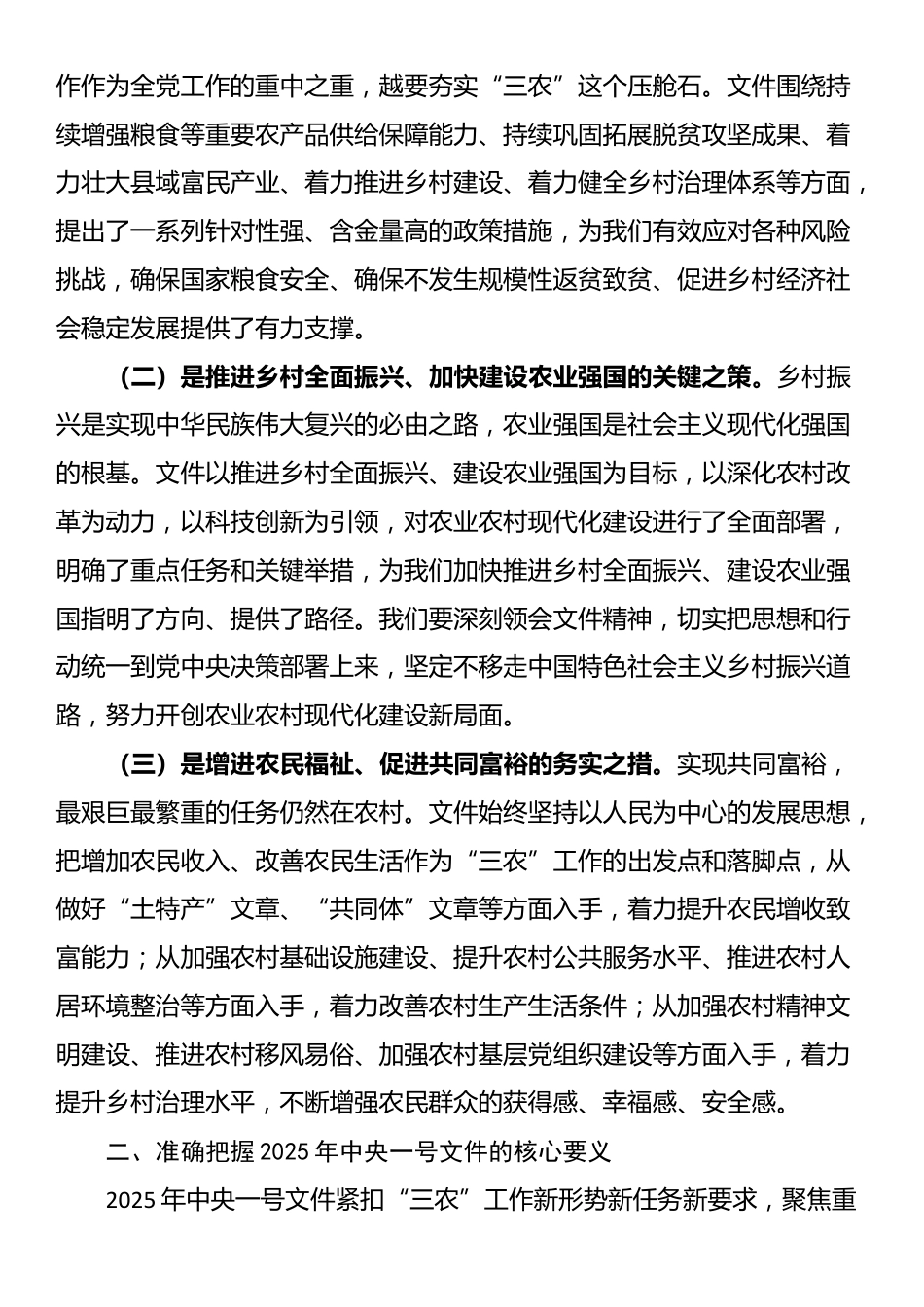 市委书记在学习2025年中央一号文件精神专题会上的研讨发言材料_第2页