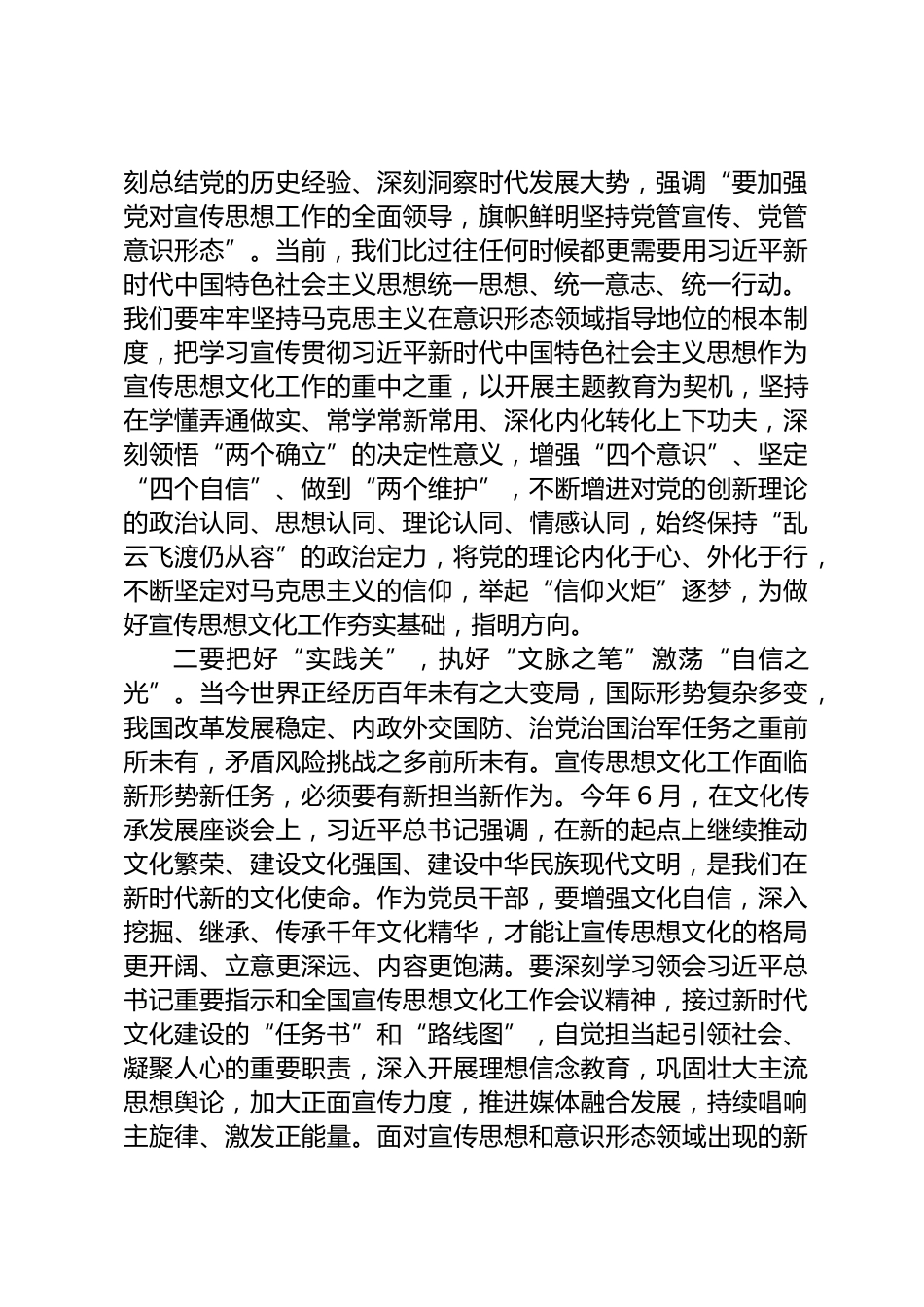 宣传思想文化工作研讨发言_第2页