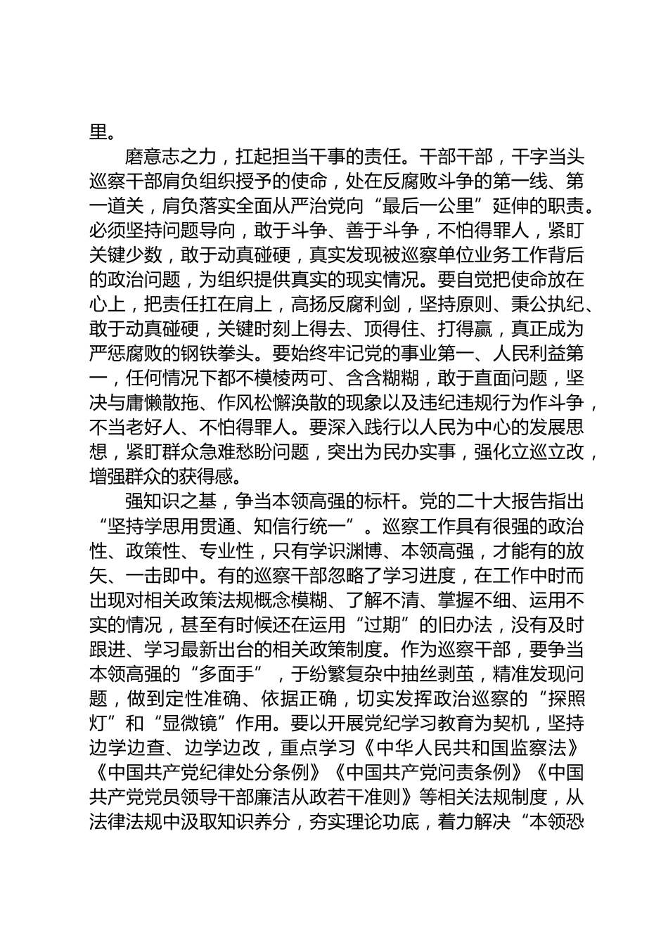巡察干部演讲稿_第2页