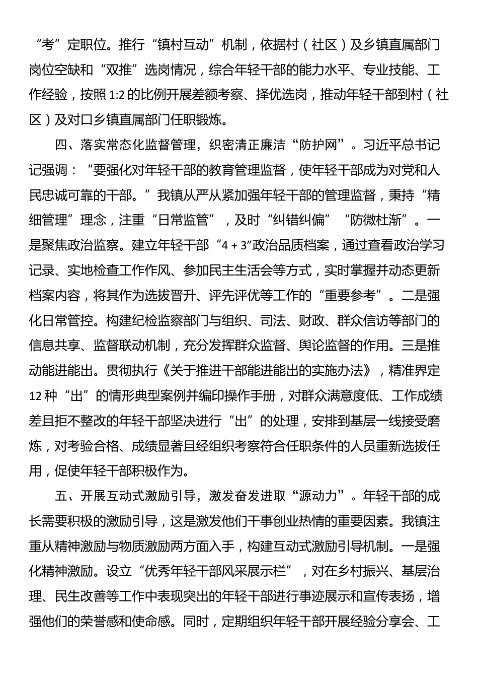 2025年乡镇年轻干部队伍建设经验交流_第3页