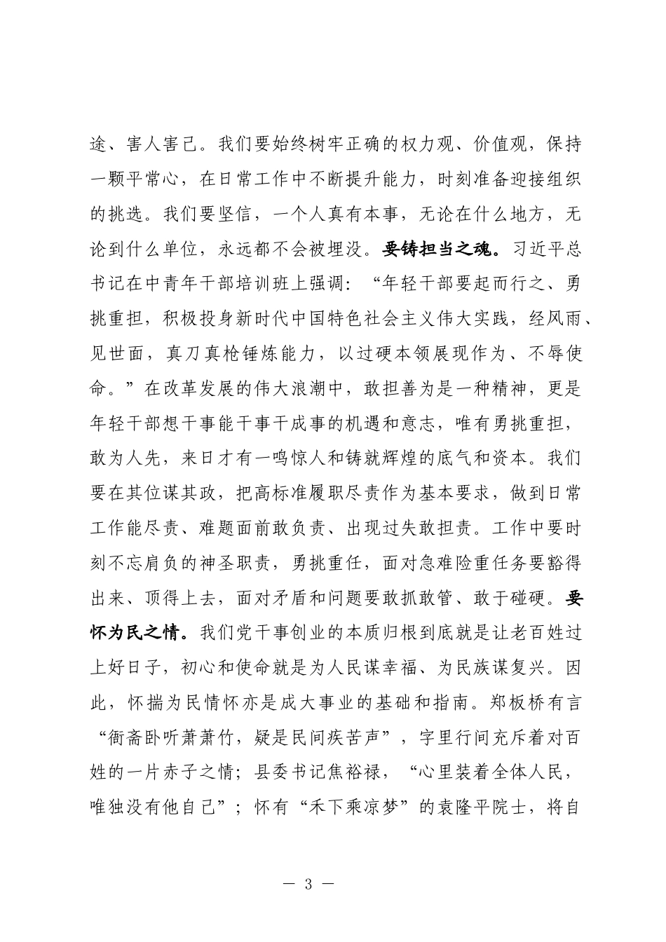 在年轻干部座谈会上的发言_第3页