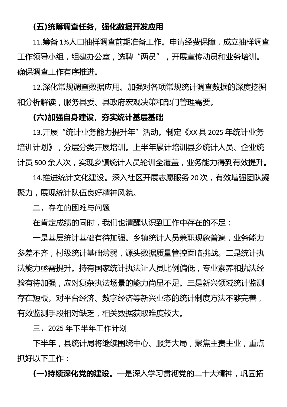 县统计局2025年上半年工作总结暨下半年工作计划_第3页