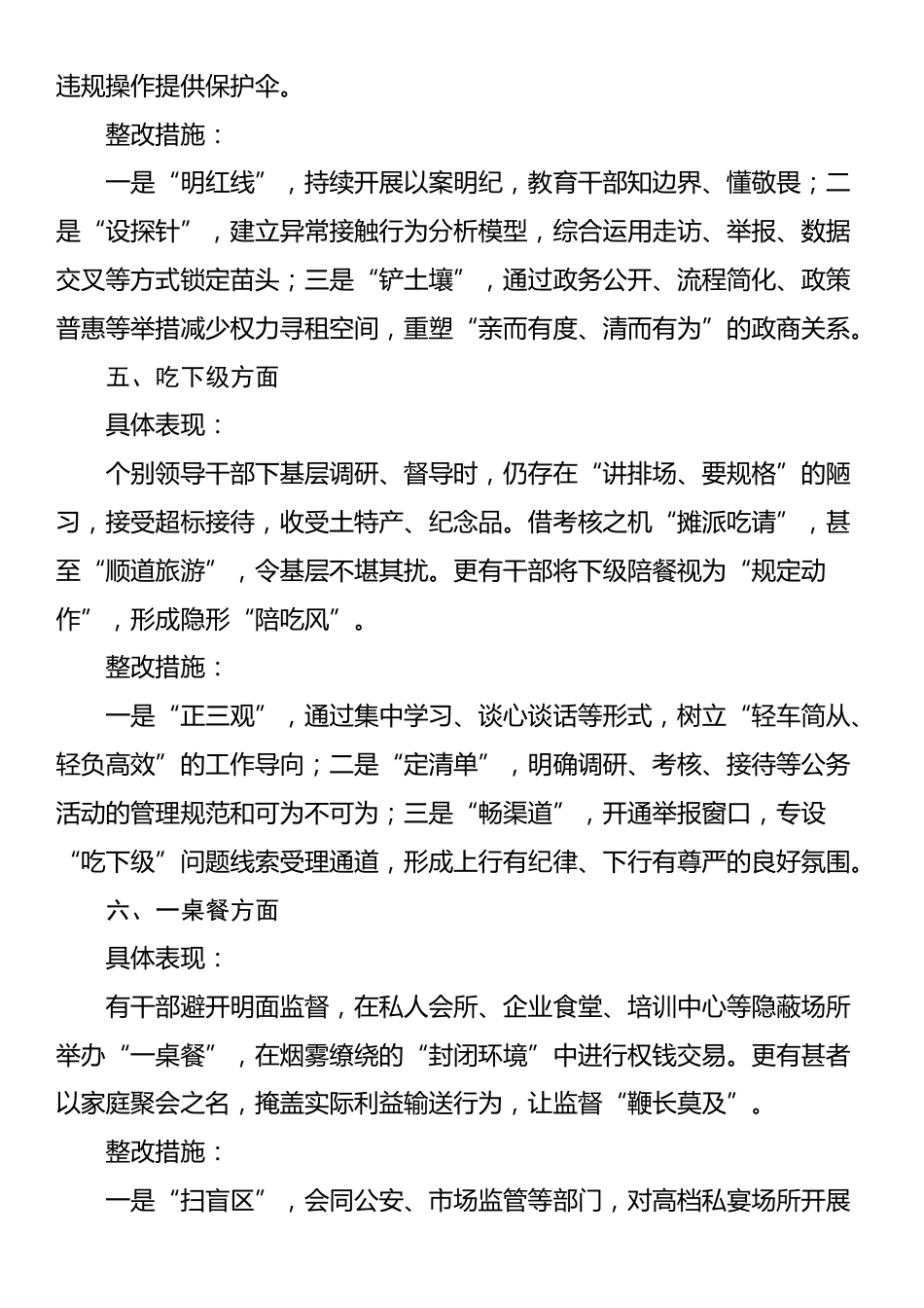 违规吃喝专项整治查摆问题与整改措施_第3页