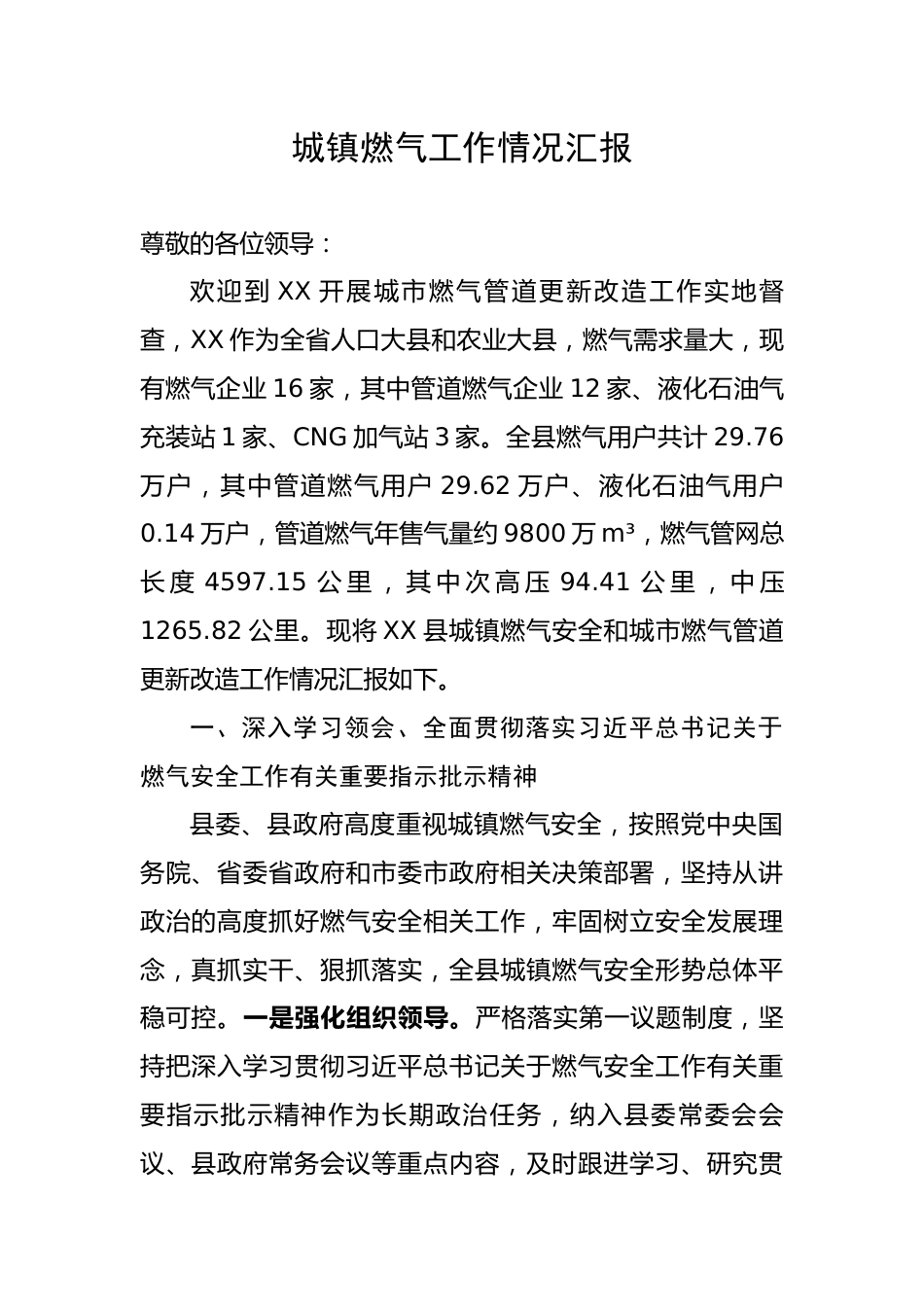 城镇燃气工作情况汇报_第1页