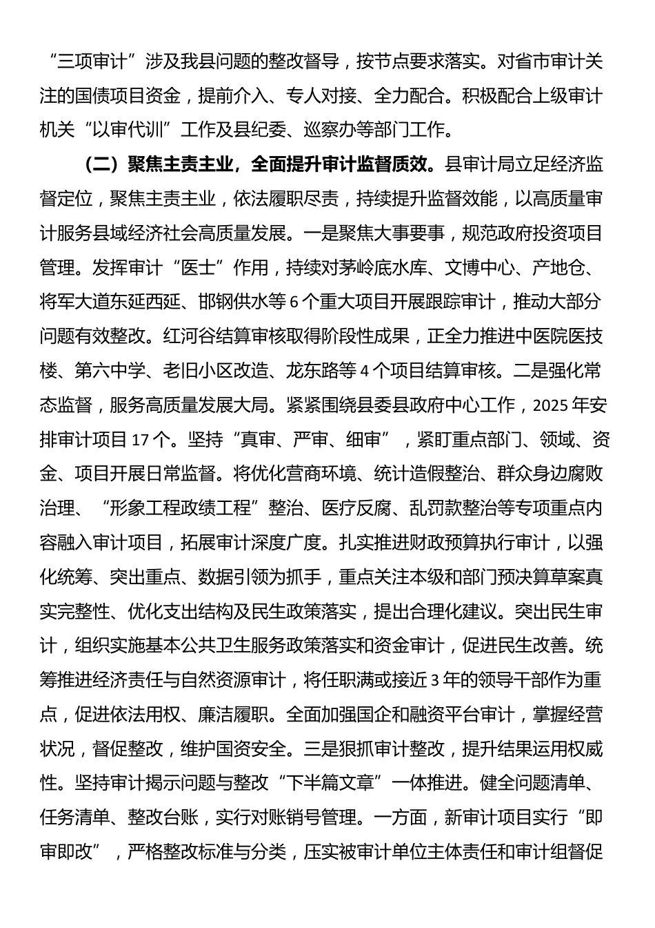 县审计局2025年上半年工作总结_第2页