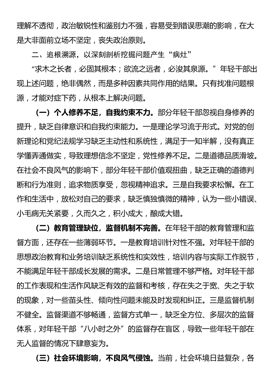 在年轻干部“生活不检点、玩心重、混日子等”突出问题专项整治工作会议上的讲话_第3页