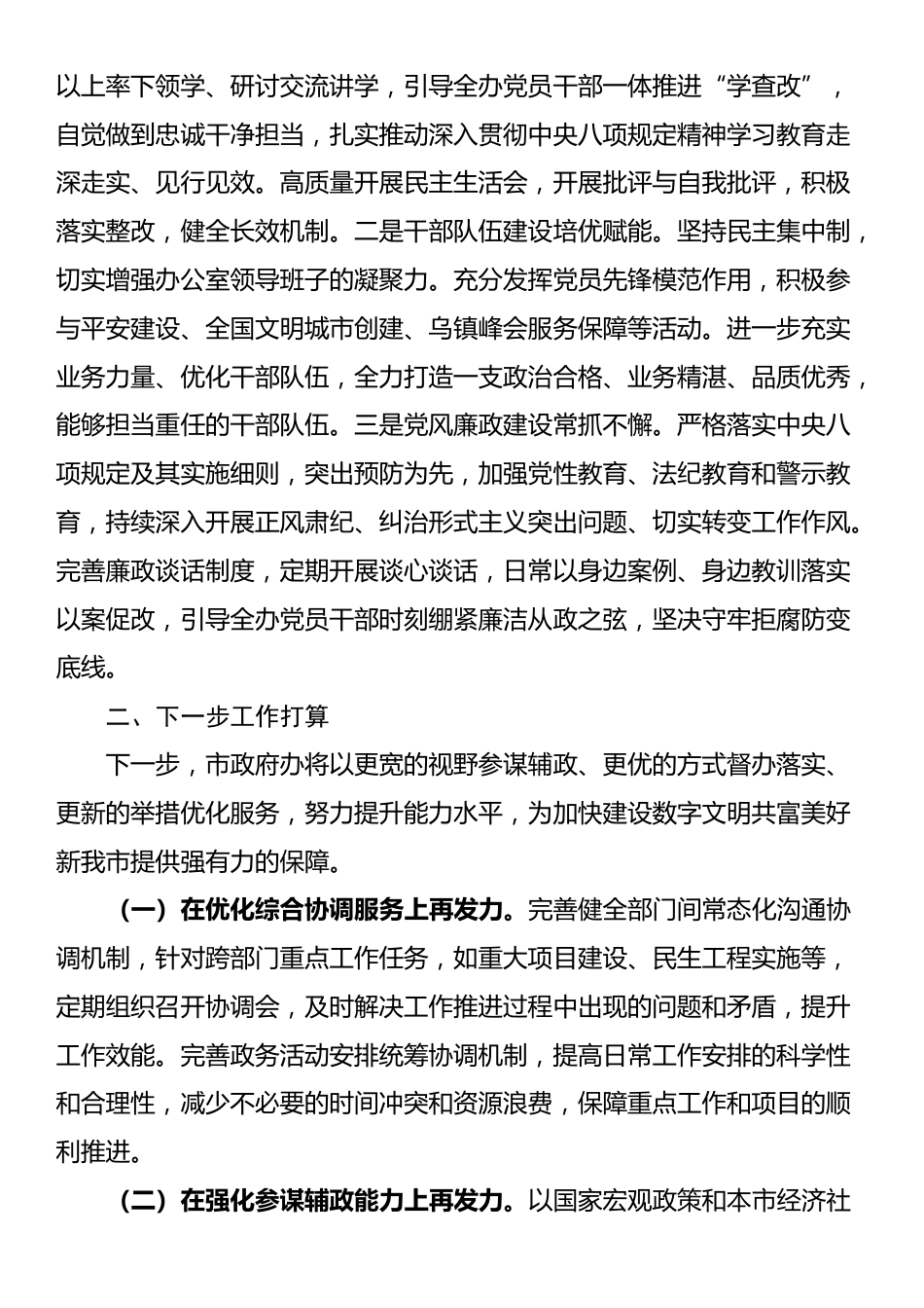 市政府办公室2024年上半年工作总结_第3页