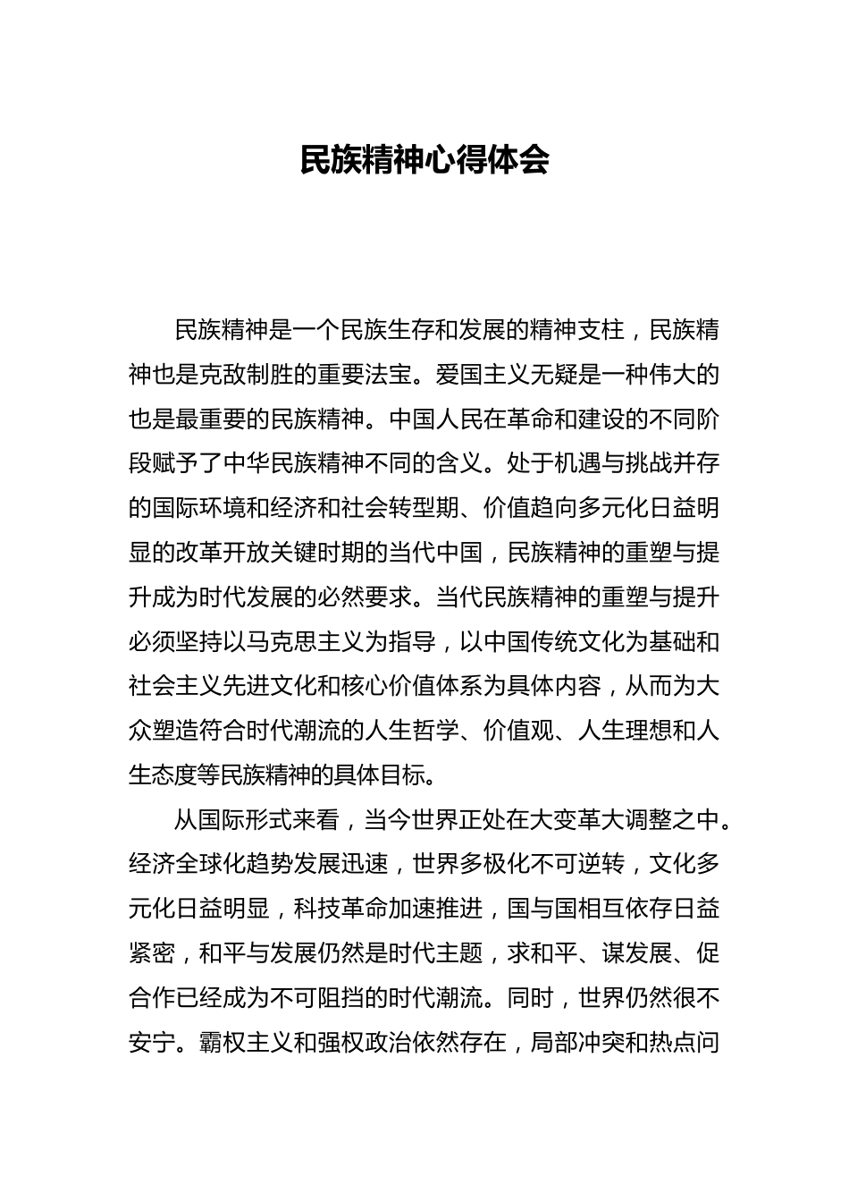 民族精神心得体会_第1页
