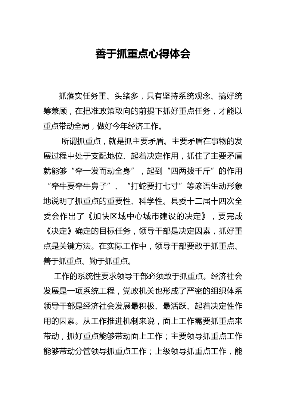 抓重点心得体会_第1页