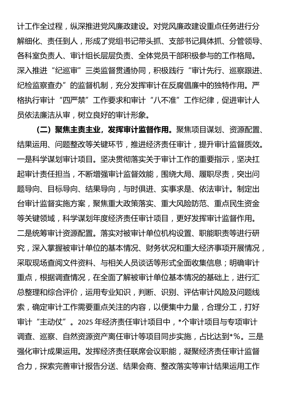 某审计局2025年上半年工作总结及2025年下半年工作计划_第2页