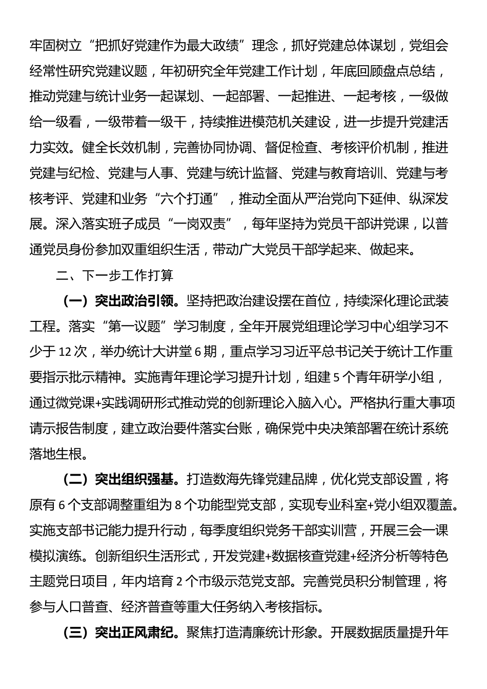 市统计局党组2025年上半年抓基层党建工作总结_第3页