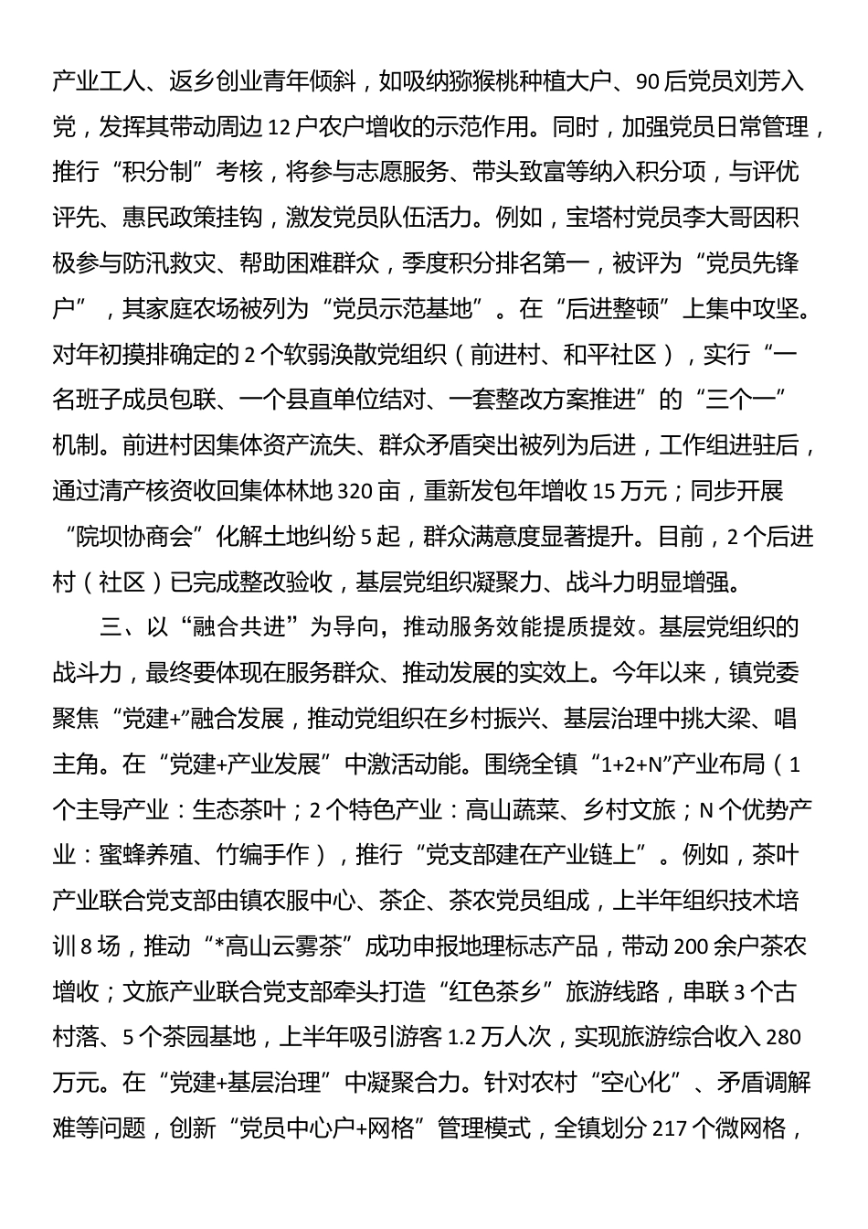镇2025年上半年基层党组织建设工作总结_第3页