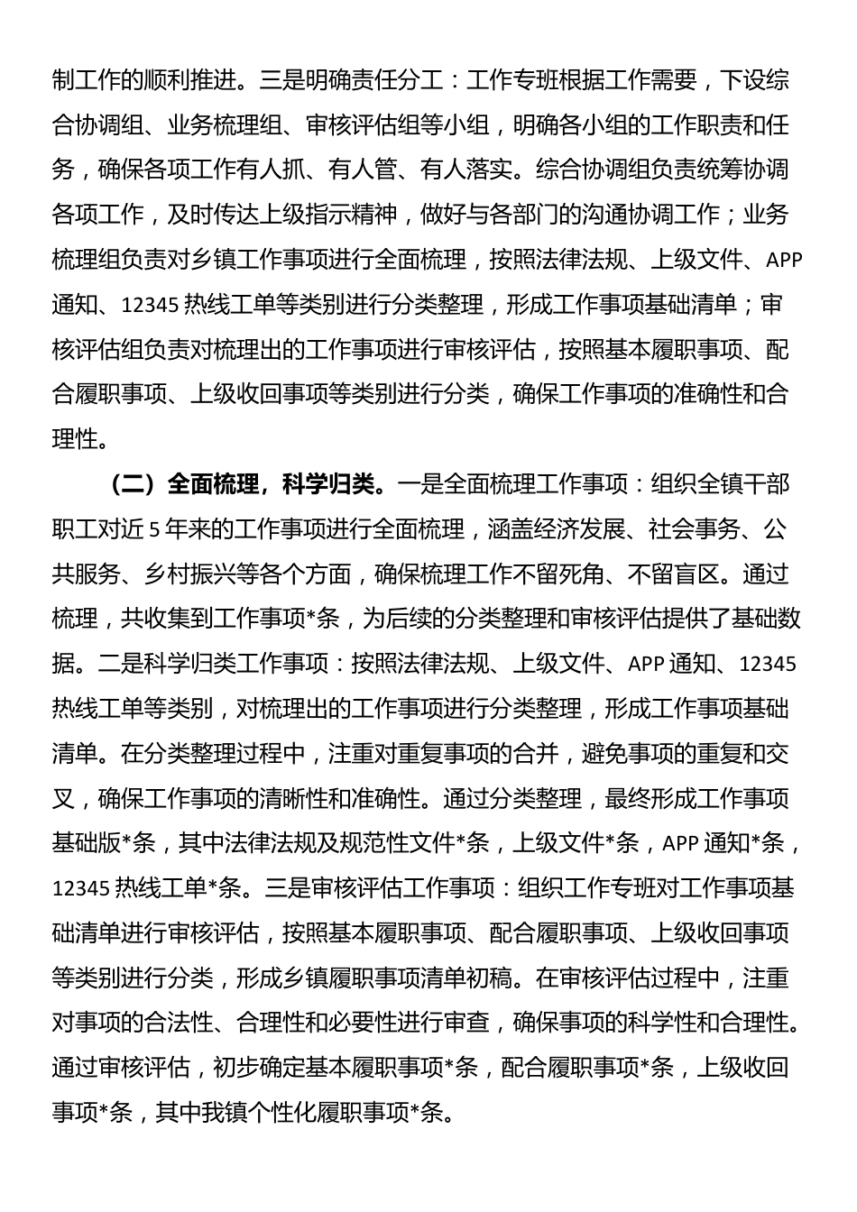 镇履职事项清单编制工作情况报告_第2页