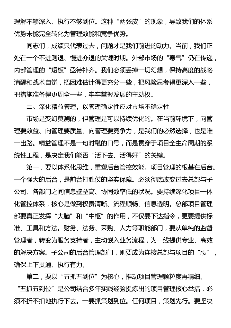 在2025年公司项目管理专题会暨第一次项目管理委员会上的讲话_第3页