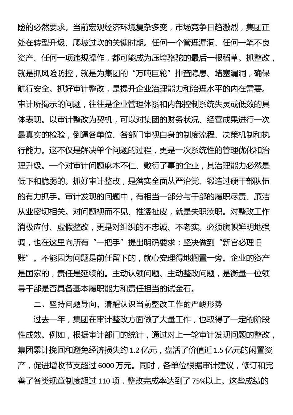 在2025年集团审计整改工作会上的讲话_第2页