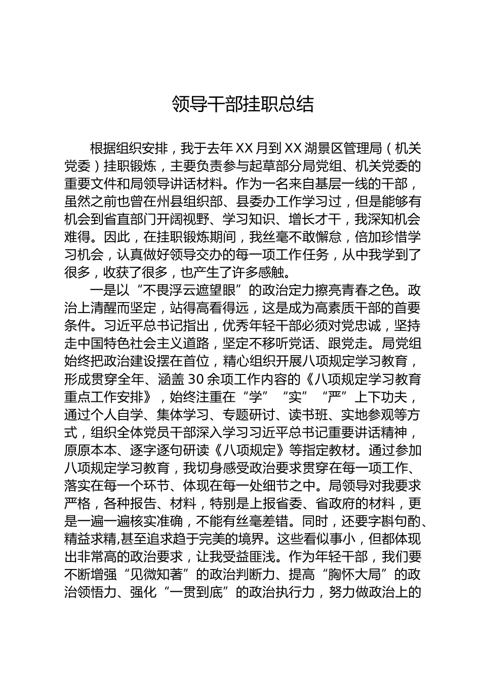 领导干部挂职总结_第1页