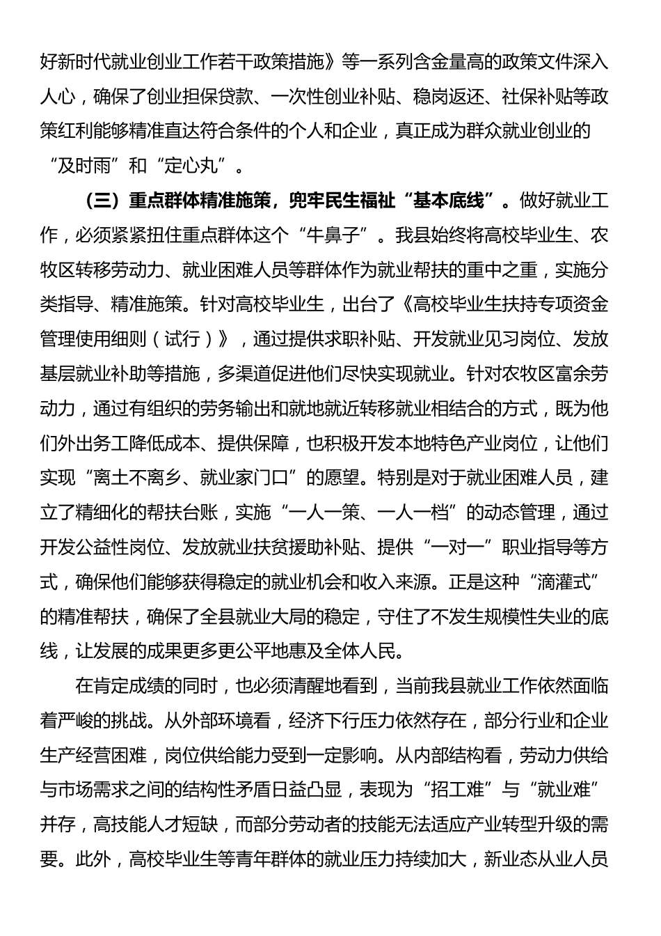 在全县2025年就业工作推进会上的讲话_第3页
