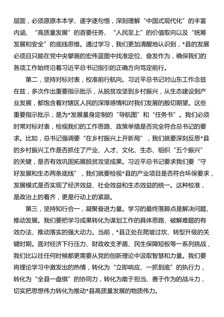 在2025年县政府党组理论学习中心组集中研讨会上的书面发言_第2页