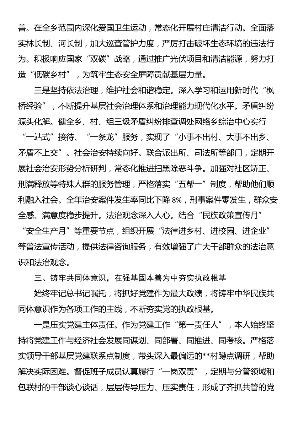 乡党委书记2025年度述职述廉报告_第3页