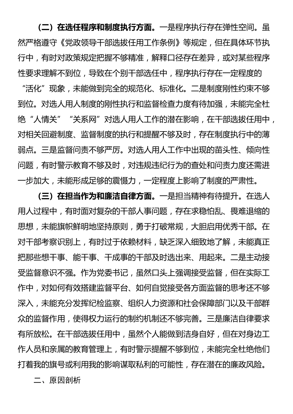 关于选人用人专项整治的党性分析报告_第2页