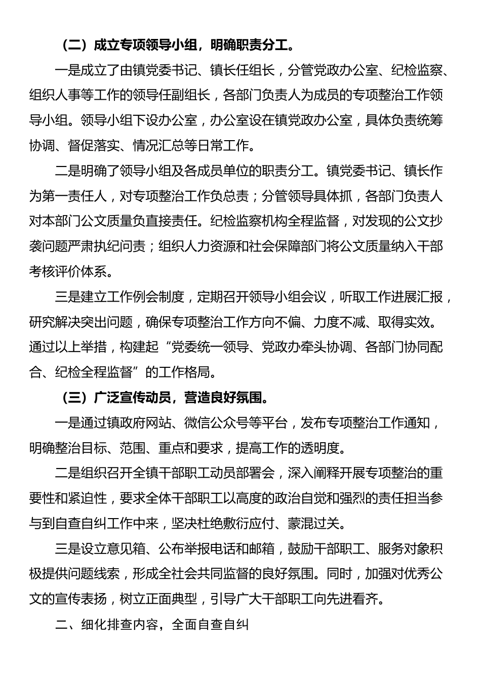 2025年乡镇公文抄袭问题专项整治自查自纠报告_第2页