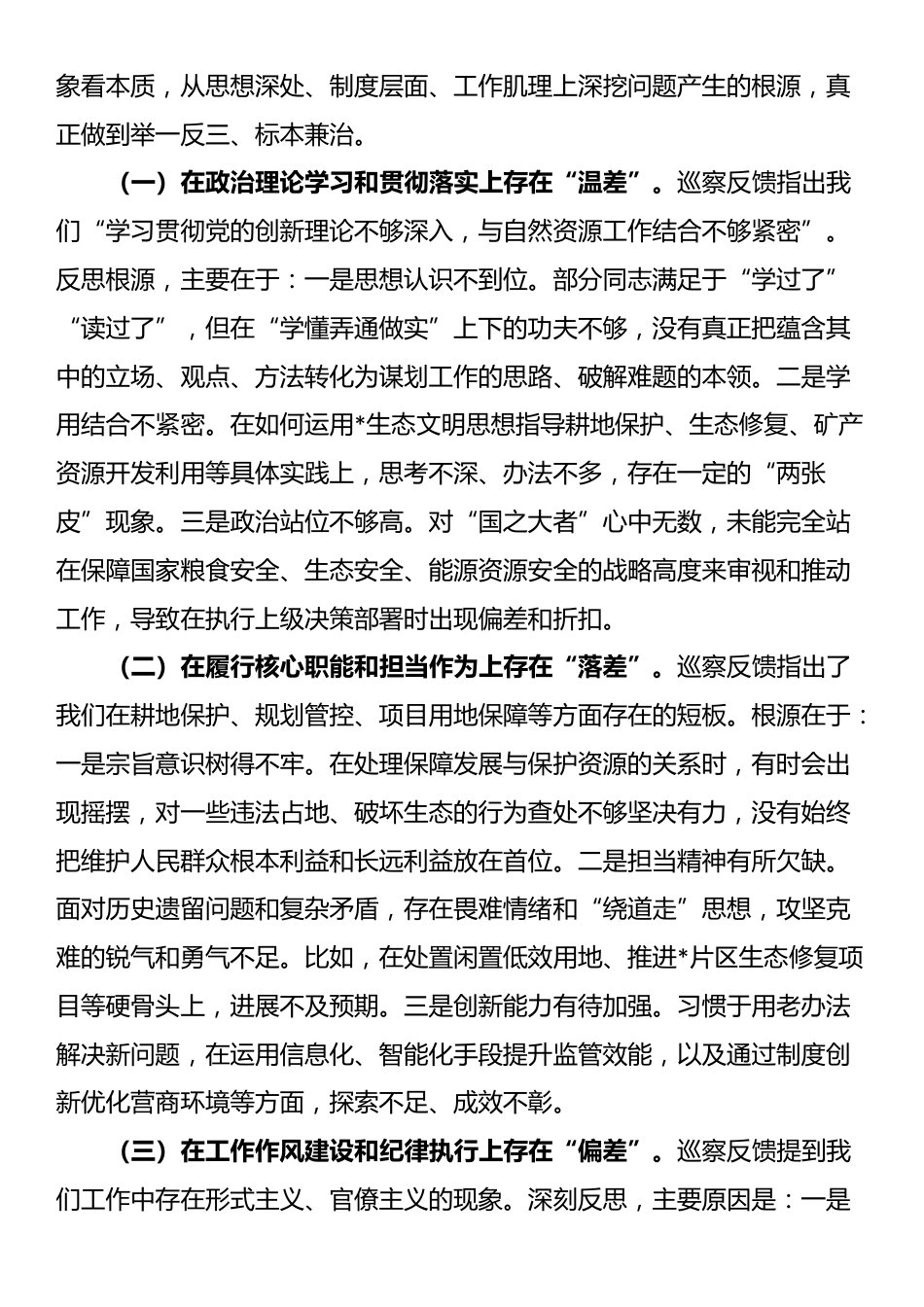 在2025年县自然资源局党组关于巡察“回头看”反馈意见整改工作专题会议上的讲话_第3页