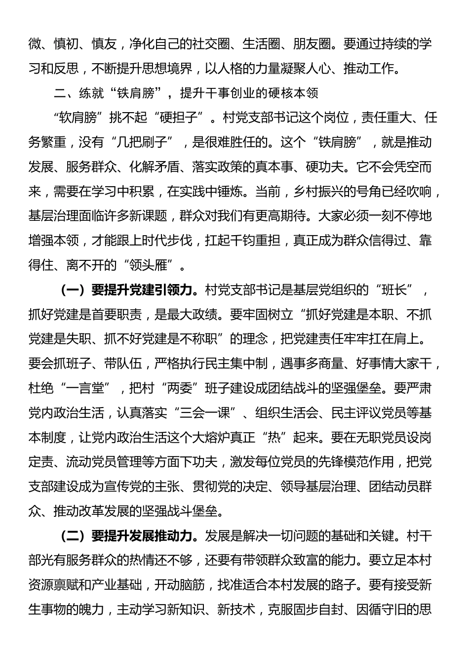 在新任村党支部书记座谈会上的讲话_第3页