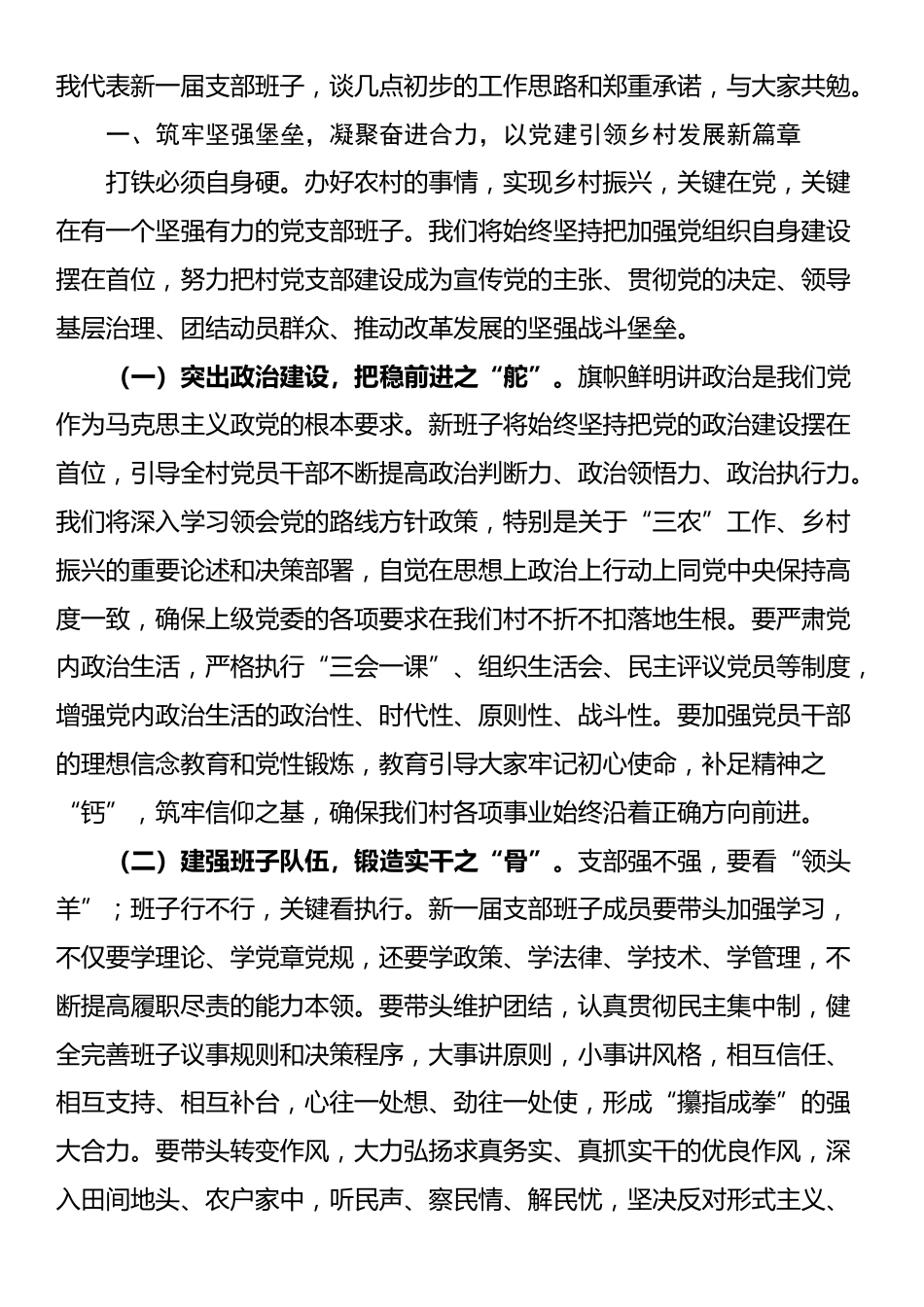 党支部书记在换届后的表态讲话_第2页