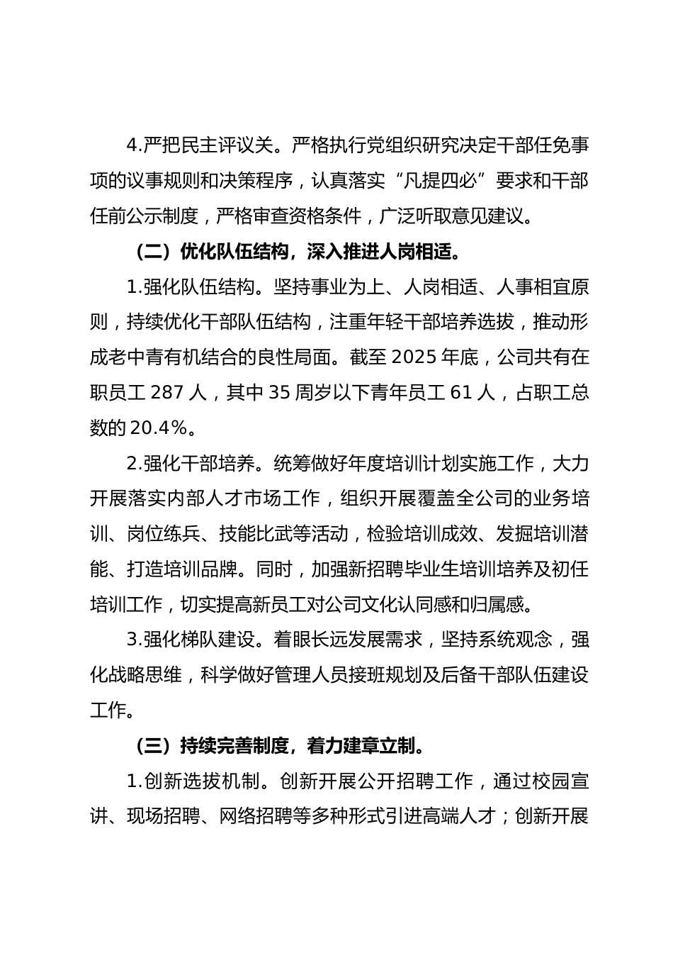 2025年某国企选人用人自查工作报告_第2页